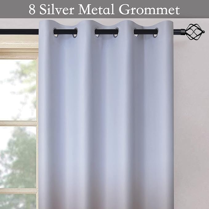 SimpleHome Ombre Room Darkening Curtains for Bedroom, Gradient Grey White to Brown Light Blocking Thermal Insulated Grommet Window Curtains/Drapes for Living Room,2 Panels, 52x72 inches Length