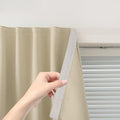 Self Adhesive Portable Blackout Curtains for Bedroom Easy to Install Window Thermal Lnsulated Kitchen Room Darkening Small Window Curtains, Cortinas Para Cuarto, 47"W X 79"L, Beige, 1 Panel