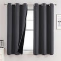 ChrisDowa 100% Blackout Curtains for Bedroom with Black Liner, 2 Thick Layers Total Blackout Thermal Insulated Grommet Small Window Curtains 45 Inch Length 2 Panels Set (Dark Grey, 42 x 45 Inch)