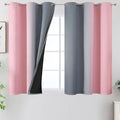 Estelar Textiler Pink and Grey Blackout Curtains 54 Inch Length, Light Blocking Gradient Drapes for Kitchen, Room Darkening Thermal Insulated Grommet Ombre Curtains for Bathroom,42Wx54L,2 Panels