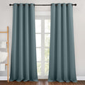 NICETOWN Greyish Blue Bedroom Curtains 96 inches Long, Grommet Thermal Insulated Room Darkening Window Treatments Sound Reducing for Living Room, W46 x L96, 2 Panels