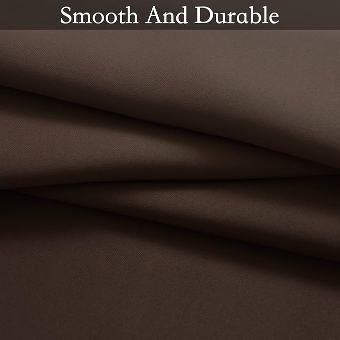 SimpleHome Ombre Curtains 52 x 63 Inch for Bedroom 2 Panels, Gradient Grey White to Brown Light Blocking Thermal Insulated Grommet Room Darkening Window Curtain/Drapes for Living Room