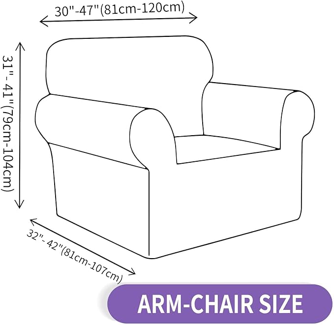 ZNSAYOTX Super Stretch Chair Slipcover Universal Sofa Chair Covers for Living Room Dogs Pet Furniture Protector Spandex Armchair Slipcovers with Anti Slip Foam Sticks (Beige, Chair)