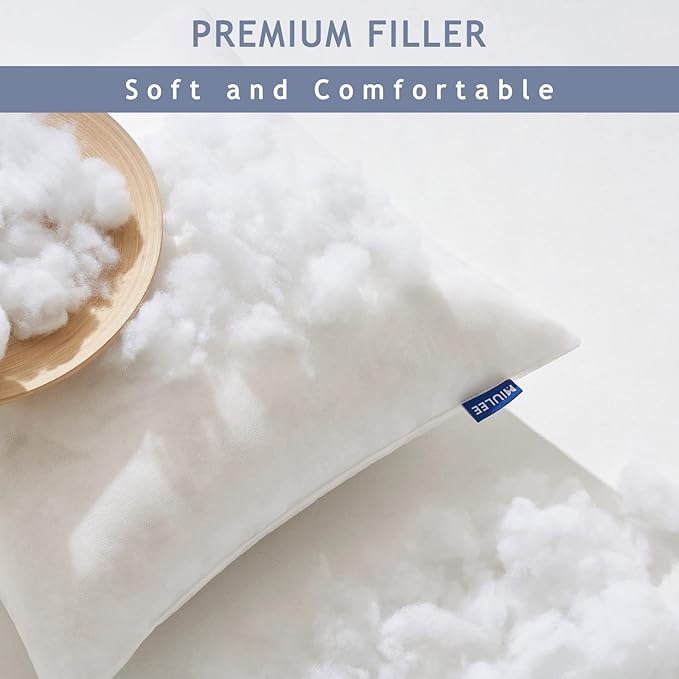 MIULEE Pillow Insert 12x22 Inch, Decorative Rectangle Throw Pillow Inserts, Premium Fluffy Pillow Forms Sham Stuffer for Sofa Couch Living Room