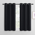 NICETOWN Blackout Draperies Window Curtain Panels, Autumn/Winter Thermal Insulated Solid Grommet Blackout Curtains/Drapes for Cafe (Set of 2, 42 inches by 50 inches, Black)