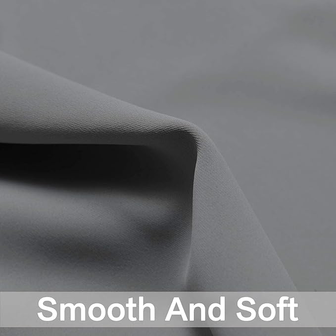 Yakamok Blackout Curtains for Bedroom - Grommet Thermal Insulated Room Darkening Curtains for Living Room,1 Panel (38 x 84Inch, Grey)