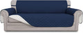 Easy-Going 4 Seater Sofa Slipcover Reversible Sofa Cover Water Resistant Couch Cover with Foam Sticks Elastic Straps Furniture Protector for Pets Children Dog Cat (XX-Large, Navy/Ivory)