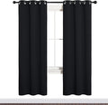 NICETOWN Bathroom Blackout Thermal Curtains and Drapes, Black Solid Thermal Insulated Grommet Blackout Drapery Panels for Window (2 Panels, 34 inches Wide by 72 inches Long, Black)