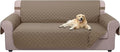 U-NICE HOME Reversible Sofa Cover Couch Cover for Dogs with Elastic Straps Water Resistant Furniture Protector for Pets Couch Cover for 3 Cushion Couch (Sofa, Taupe/Taupe)