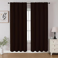 CUCRAF Blackout Curtains 72 inch Length 2 Panels Set, Rod Pocket Room Darkening Drapes for Bedroom Living Room, Insulated Thermal Light Blocking Window Curtain (W52 x L72 Inch, Chocolate)