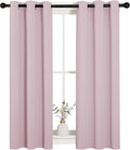 NICETOWN Blackout Curtain Panels for Girls Room, Nursery Essential Thermal Insulated Solid Grommet Top Blackout Drapes (Baby Pink=Lavender Pink, 1 Pair, 29 x 45 Inch)