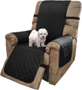 U-NICE HOME Recliner Chair Covers Reversible Quilted Water Repellent Pet Protectors with Elastic Straps (23''Recliner Small, Black/Black)