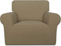 PureFit Super Stretch Chair Sofa Slipcover – Spandex Non Slip Soft Couch Sofa Cover, Washable Furniture Protector with Non Skid Foam and Elastic Bottom for Kids, Pets （Chair, Tan）