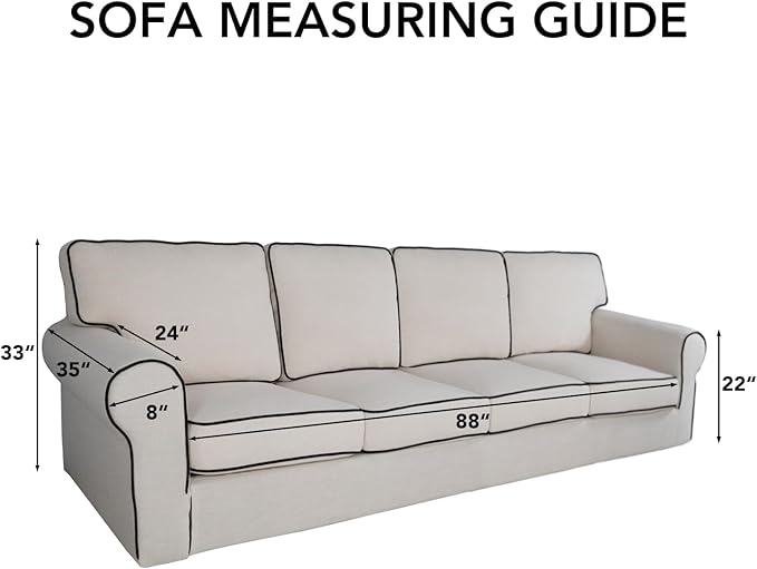 PureFit Reversible Quilted Sofa Cover, Water Resistant Slipcover Furniture Protector, Washable Couch Cover with Non Slip and Elastic Straps for Kids, Dogs, Pets (4 Seater Sofa, Gray/Ivory)
