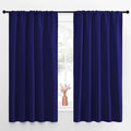 NICETOWN Curtains Blackout Draperies - Modern Design Thermal Insulated Solid Rod Pocket Top Blackout Drapes for Kid's Bedroom, Window Coverings (Navy Blue, 1 Pair, 52 x 63 inches)