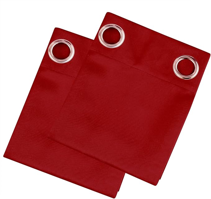 LEMOMO Blackout Curtains 66 x 72 Inch Long Bright Red Curtains Set of 2 Panels Room Darkening Curtains for Bedroom and Living Room