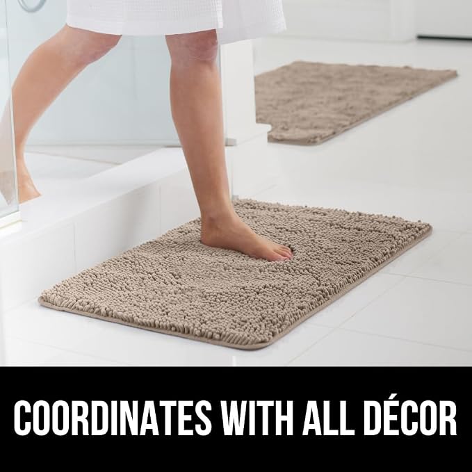 GORILLA GRIP Bath Rug Mat 60x24, Thick Absorbent Chenille, Quick Dry Microfiber - Image 9