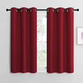 NICETOWN Christmas Short Blackout Curtains for Small Kitchen Window, Thermal Insulated Solid Grommet Blackout Curtains/Drapes for Living Room (1 Pair, 42 by 50 inches, Burgundy Red)