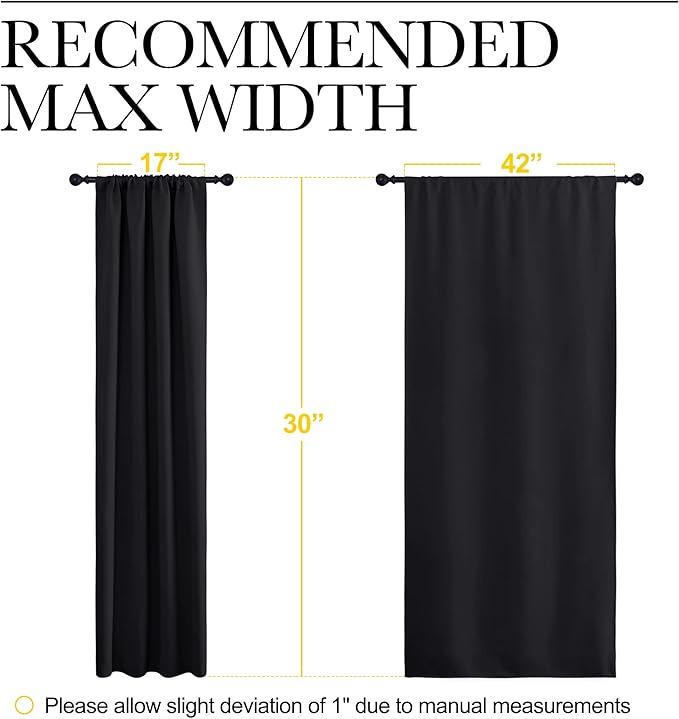 NICETOWN Halloween Kitchen Window Curtains Over Sink, Energy Smart Decoration Thermal Insulating Blackout Drapes/Draperies for RV Bunk (2 Panels, 42 inches Wide by 30 inches Long)