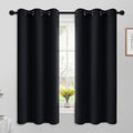 Yakamok 63 Inch Length Blackout Curtains for Bedroom, Thermal Insulated Room Darkening Grommet Top Window Drapes for Living Room,Black,42W x 63L,2 Panels