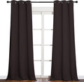NICETOWN Blackout Thick Window Curtains - Thermal Insulated Grommet Drape Panels for Bedroom and Living Room (Brown, Set of 2, W42 x L90 per Panel)