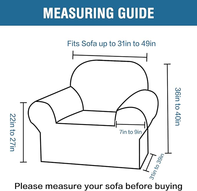H.VERSAILTEX Stretch Velvet Armchair Cover Couch Covers 1 Cushion Chair Slipcover for Living Room Furniture Cover Crafted from Thick Comfy Rich Velour (Chair 31"-49", Taupe)