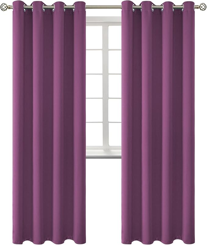 BGment Room Darkening Curtains 84 Inches Long - Grommet Thermal Insulated Drapes Window Treatment Curtains for Bedroom, 2 Panels, 52 x 84 Inch, Eggplant Purple