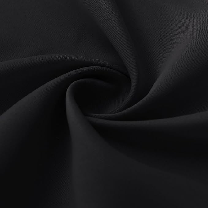 RYB HOME Blackout Curtains for Bedroom Living Room 63 inches Long, Thermal Insulated Privacy Rod Pocket Drapes for Nursery Office Home Theater, Width 34 by Length 63, Black, 2 Panels