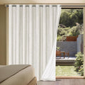 H.VERSAILTEX Blackout Curtains, Durable Thick Textured Look 100% Blackout Patio Door Curtain, Grommet Extra Wide Sliding Door Curtain Panel Long Curtains, W100 x L108 inch- Ivory