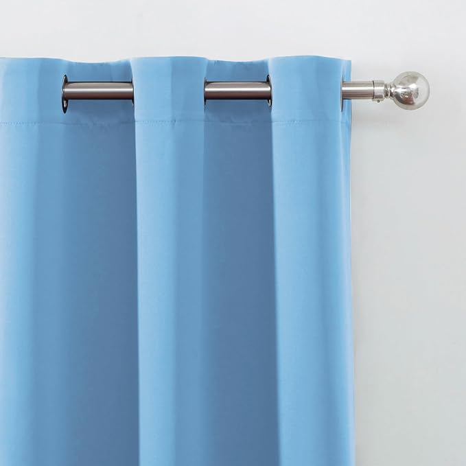 LEMOMO Blackout Curtains 52 x 120 Inch Long Sky Blue Curtains Set of 2 Panels Room Darkening Curtains for Bedroom and Living Room