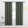 NICETOWN Bedroom Curtains Blackout Draperies - All Season Thermal Insulated Solid Rod Pocket Top Blackout Curtains/Drapes for Kid's Room (Dark Mallard, 1 Pair, 34 x 72 Inch)