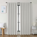 Simplebrand Ava Natural Blackout Curtains for Bedroom 84 Inch Length 2 Panels Set, Solid Thermal Insulated Privacy Living Room Window Treatment Curtains Blackout Drapes, W50 x L84 Inch, Natural