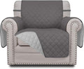 Easy-Going Chair Sofa Slipcover Reversible Sofa Cover Water Resistant Couch Cover Furniture Protector Cover with Elastic Straps for Pets Kids Children Dog Cat (Chair, Gray/Light Gray)