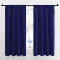 NICETOWN Bedroom Curtains Blackout Draperies, Navy Blue, 1 Pair, 34-inch W x 63-inch L, Home Decorations Thermal Insulated Solid Pole Top Blackout Drapes for Living Room