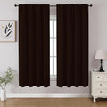 CUCRAF Blackout Curtains 54 inch Length 2 Panels Set, Rod Pocket Room Darkening Drapes for Bedroom Living Room, Insulated Thermal Light Blocking Window Curtain (W52 x L54 Inch, Chocolate)