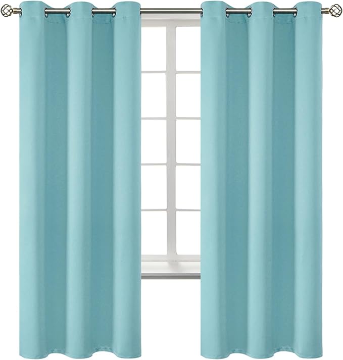 BGment Blackout Curtains - Grommet Thermal Insulated Room Darkening Bedroom and Living Room Curtains, Set of 2 Panels (46 x 72 Inch, Baby Blue)