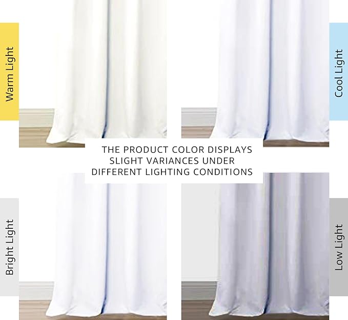 NICETOWN White 100% Blackout Curtains for Windows, Super Heavy-Duty Black Lined Total Darkness Drapes for Bedroom, Privacy Assured Window Treatment for Patio (Pack of 2, 52 inches W x 108 inches L)
