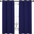 NICETOWN All Season Thermal Insulated Solid Grommet Top Blackout Curtains/Drapes/Panels for Kid's Room (Royal Blue, 2 Panels, 42 x 63 Inch)