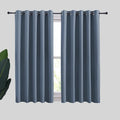NICETOWN Thermal Insulated Curtains Blackout Draperies, Window Treatment Solid Grommet Room Darkening Drape Panels for Bedroom (Stone Blue, Set of 2, 70 by 54 inches Long)