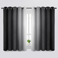 SimpleHome Ombre Room Darkening Curtains for Bedroom, Gradient Black to Grey White Light Blocking Thermal Insulated Grommet Window Curtain/Drapes for Living Room,2 Panels, 70x63 inches Length