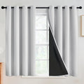 SimpleHome 100% Blackout Curtains for Bedroom,Thermal Insulated White Grommet Window Drapes Room Darkening Curtains for Living Room with Black Back,52 x 54 Inch,2 Panels
