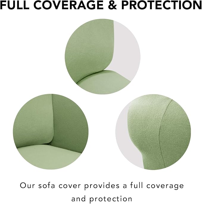 PureFit Super Stretch Chair Sofa Slipcover – Spandex Non Slip Soft Couch Sofa Cover, Washable Furniture Protector with Non Skid Foam and Elastic Bottom for Kids, Pets （Chair, Sage Green）
