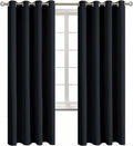 BGment Blackout Curtains for Living Room - Grommet Thermal Insulated Room Darkening Curtains for Bedroom, Set of 2 Panels (52 x 72 Inch, Black)