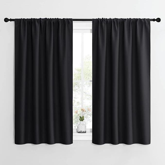 NICETOWN Black Out Curtain Panels for Kitchen - Energy Smart Decoration Thermal Insulating Blackout Drapes/Draperies for Small Window (2 Panels, 42 inches Wide by 54 inches Long)