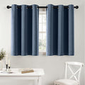 MIULEE Short Curtains for Windows - Stone Blue Blackout Half Window Curtains Thermal Insulated Privacy Drapes for Kitchen Bedroom Bathroom Grommet Top Small Basement Tiers W40 x L36 Inch 2 Panels