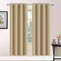 Yakamok Blackout Curtains Room Darkening Thermal Insulated Grommet top Window Curtains for Living Room, 52 x 72Inch, Beige, Set of 2