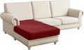 Couch Cover Velvet Chaise Cushion Cover for Sectional Sofas - Elastic L-Shaped Sofa Seat Covers Washable, Slipcover Protector (1-Piece, Christmas Red)