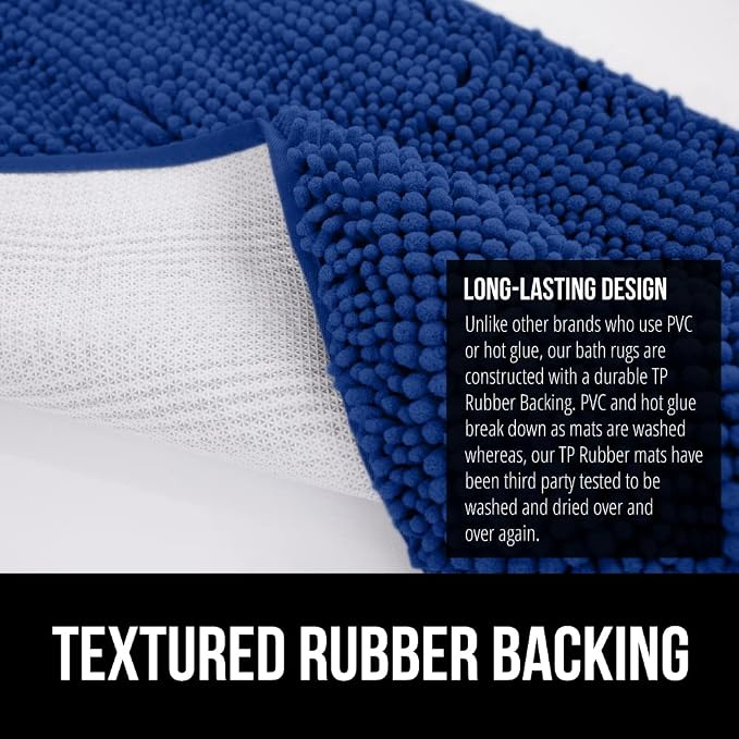 GORILLA GRIP Bath Rug Mat 44x26, Soft Absorbent Chenille, Quick Dry Microfiber - Image 5