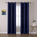 ChrisDowa Grommet Blackout Curtains for Bedroom and Living Room - 2 Panels Set Thermal Insulated Room Darkening Curtains (Navy Blue, 42W x 84L)