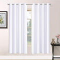 Yakamok White Thermal Insulated Curtains 84 Inch Length Solid Grommet Top Window Treatment Curtain Light Blocking Room Darkening Drapes for Bedroom Living Room(52x72 Inch, Pure White, 2 Panels)